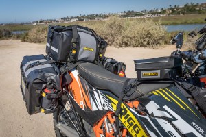 Photo showing Hurricane 25L Dry Duffle bag mounted to KTM 690